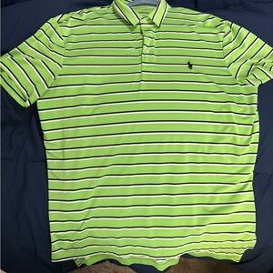 Performance Polo by Ralph Lauren Men's Lime Green Striped Polo